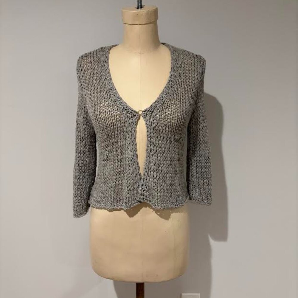 Eileen Fisher tape stitch fly away cardigan